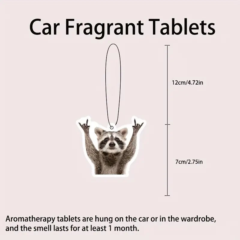 Cute rock raccoon car air freshener