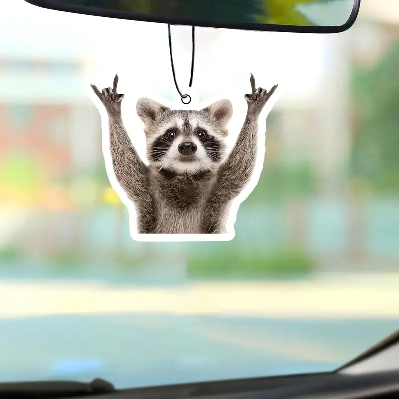 Cute rock raccoon car air freshener