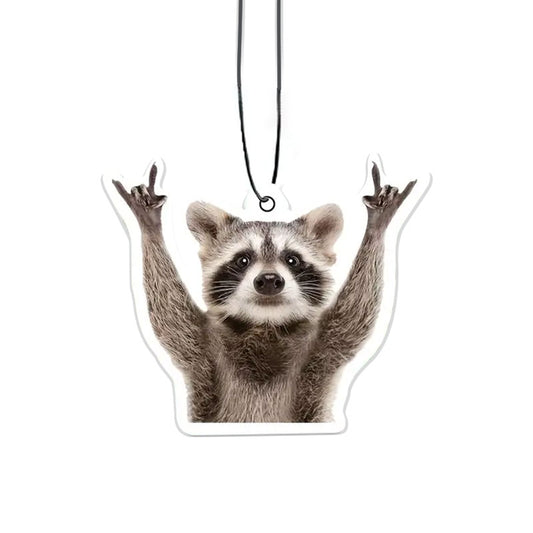 Cute rock raccoon car air freshener