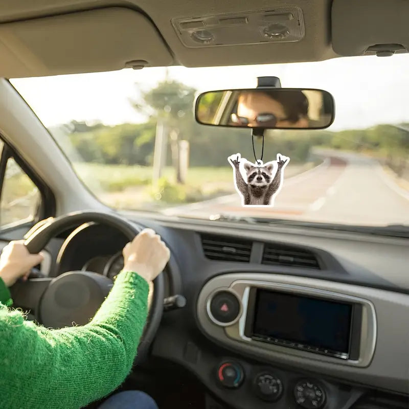 Cute rock raccoon car air freshener